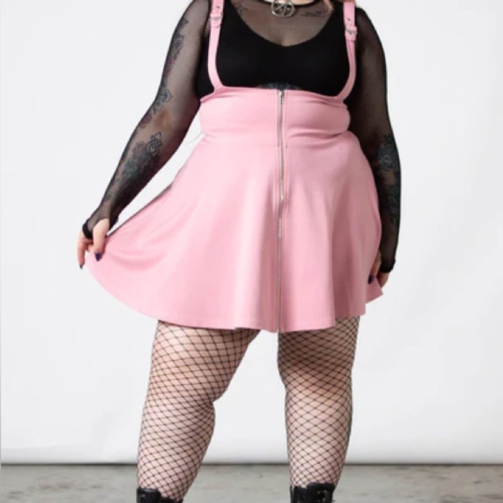 Killstar Suspend Me Statement Skirt in Pastel Pink
